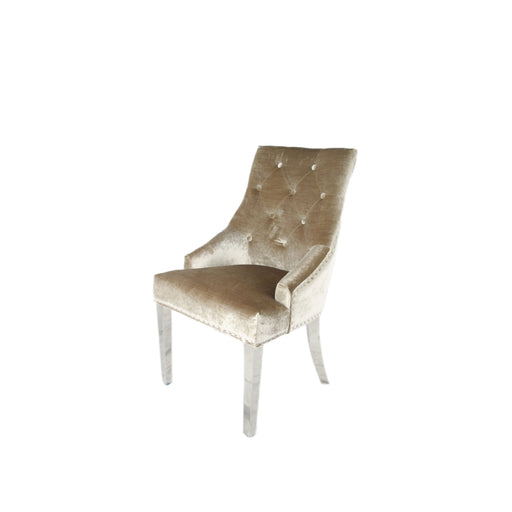 Jessica Mink Chair (Ring Knocker/Chrome Legs)