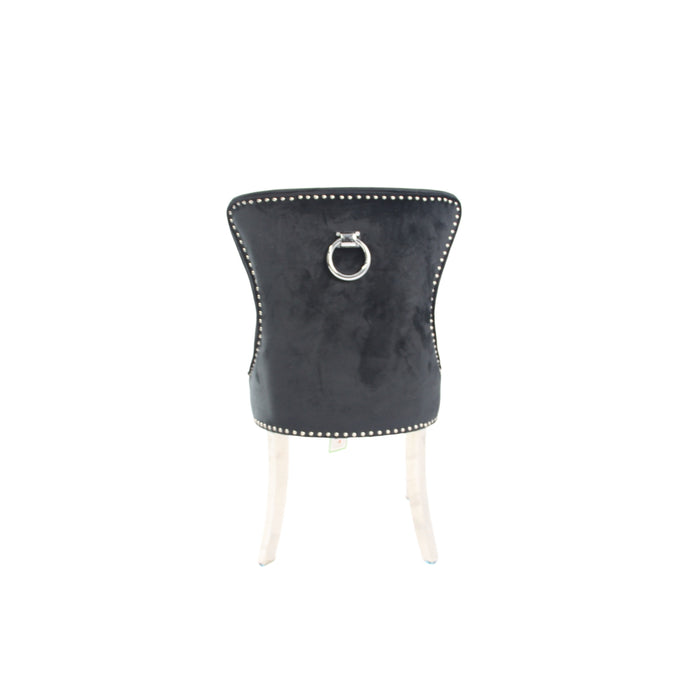 Chelsea Black Chair (Ring Knocker/Chrome Legs)