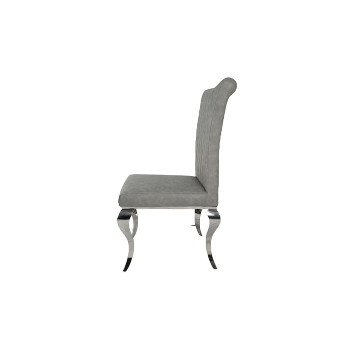 London PU Light Grey Chair (Chrome Legs)