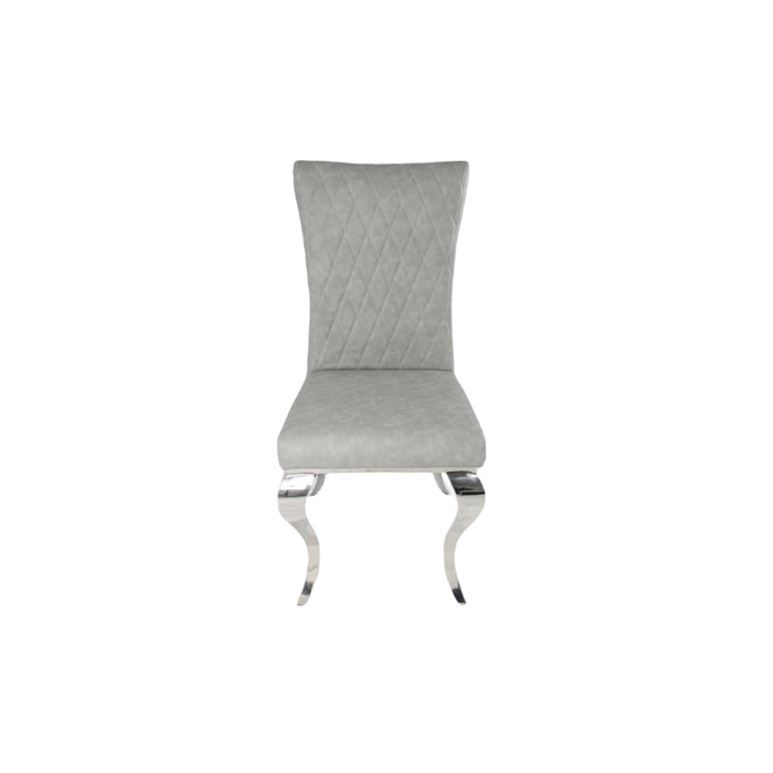 London PU Light Grey Chair (Chrome Legs)