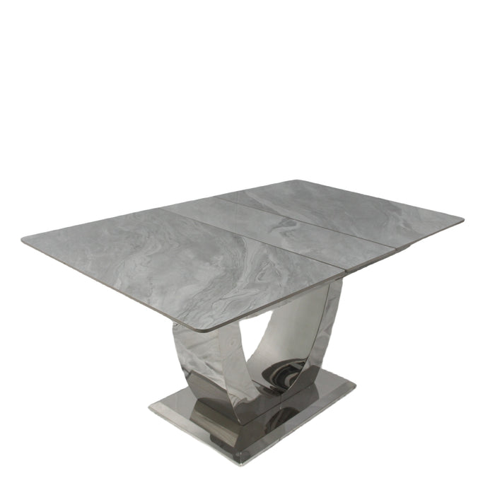 London Extend Dining Table-  1.2-1.5/1.6-2m Grey Ceramic