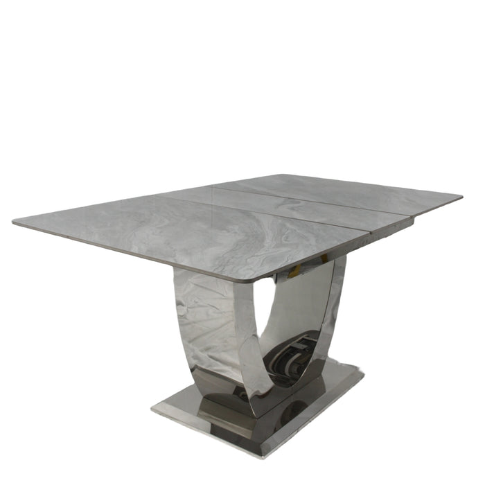 London Extend Dining Table-  1.2-1.5/1.6-2m Grey Ceramic
