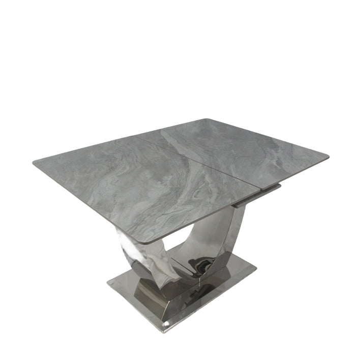 London Extend Dining Table-  1.2-1.5/1.6-2m Grey Ceramic