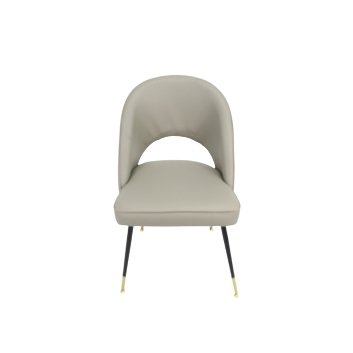 Venice PU Grey Chair (Black Legs)
