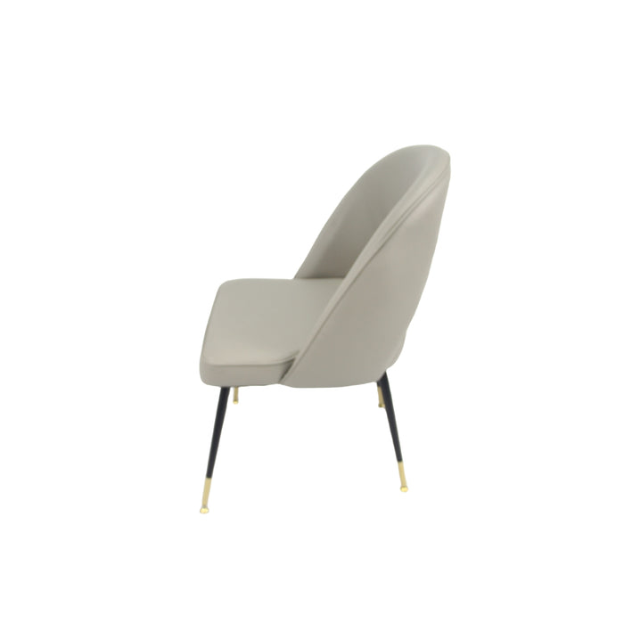 Venice PU Grey Chair (Black Legs)