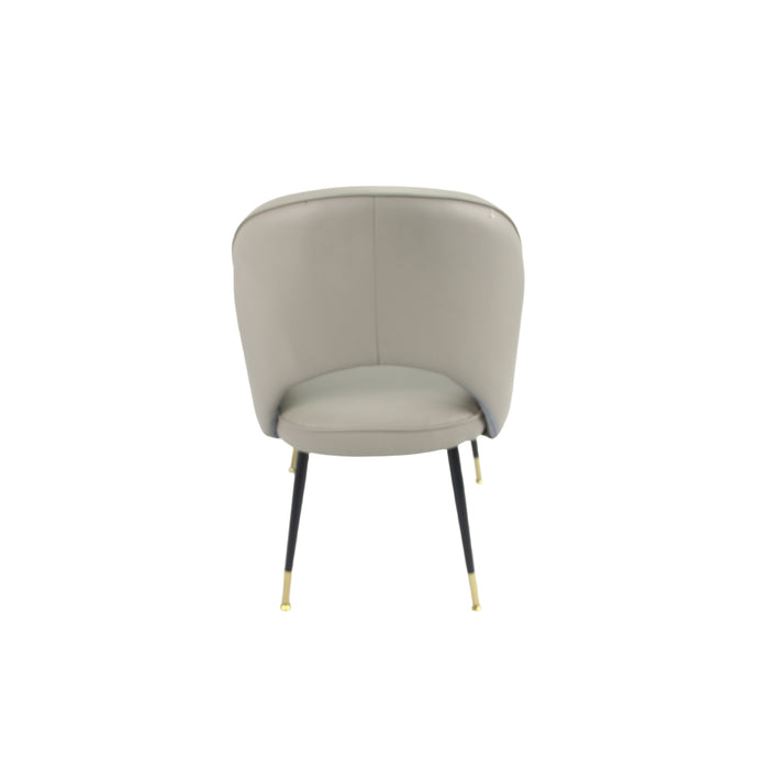 Venice PU Grey Chair (Black Legs)