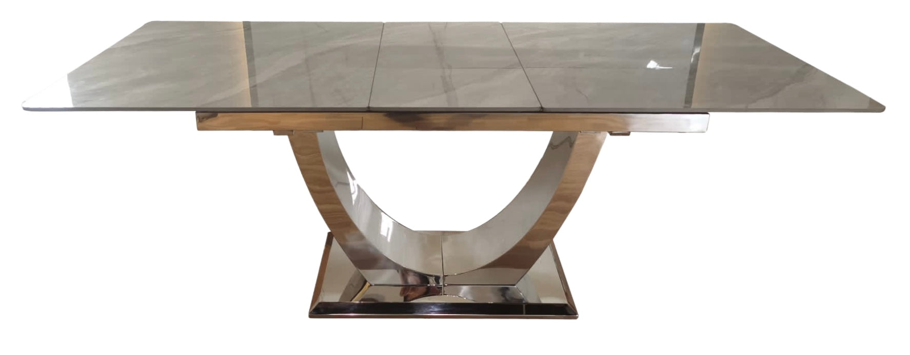 London Extend Dining Table-  1.2-1.5/1.6-2m Grey Ceramic