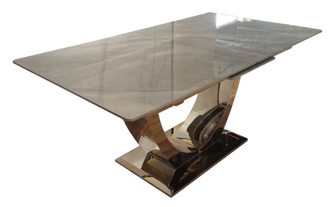 London Extend Dining Table-  1.2-1.5/1.6-2m Grey Ceramic