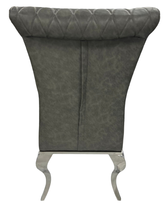 London PU Dark Grey Chair (Chrome Legs)