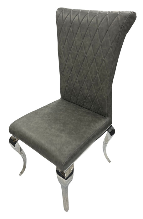 London PU Dark Grey Chair (Chrome Legs)