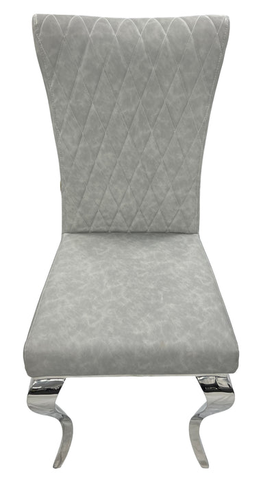 London PU Light Grey Chair (Chrome Legs)