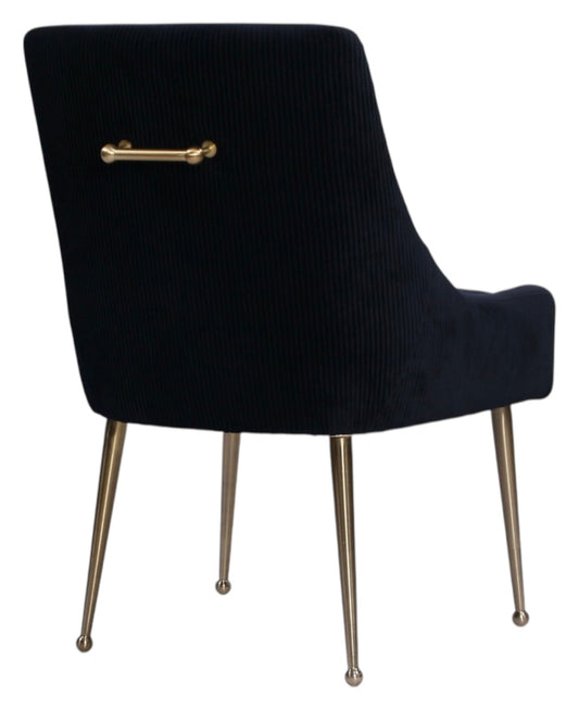 2 x G-Milan Black Chairs (Gold Legs) detail