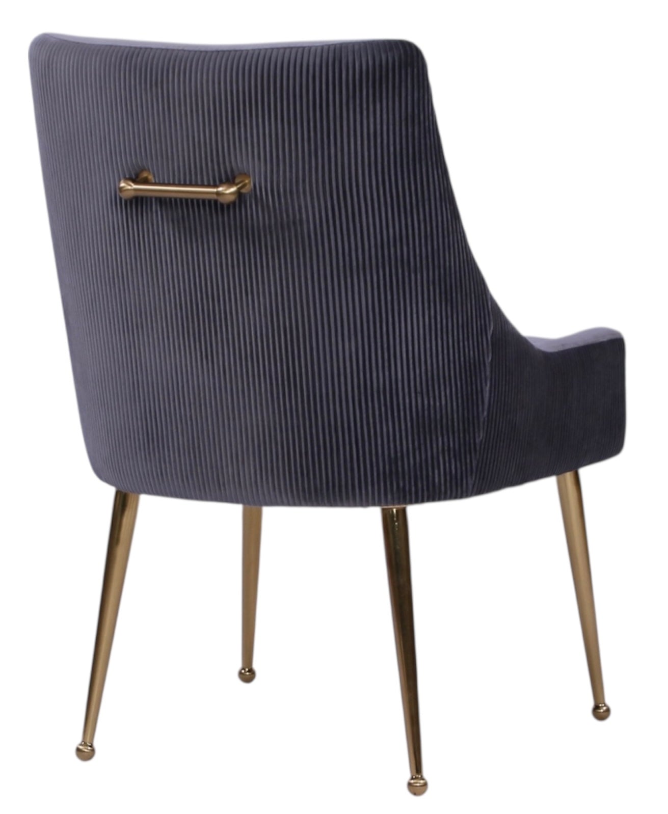 2 x G-Milan Dark Grey Chairs (Gold Legs) detail