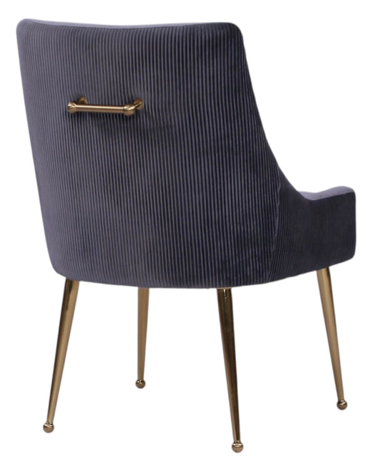2 x G-Milan Dark Grey Chairs (Gold Legs) detail