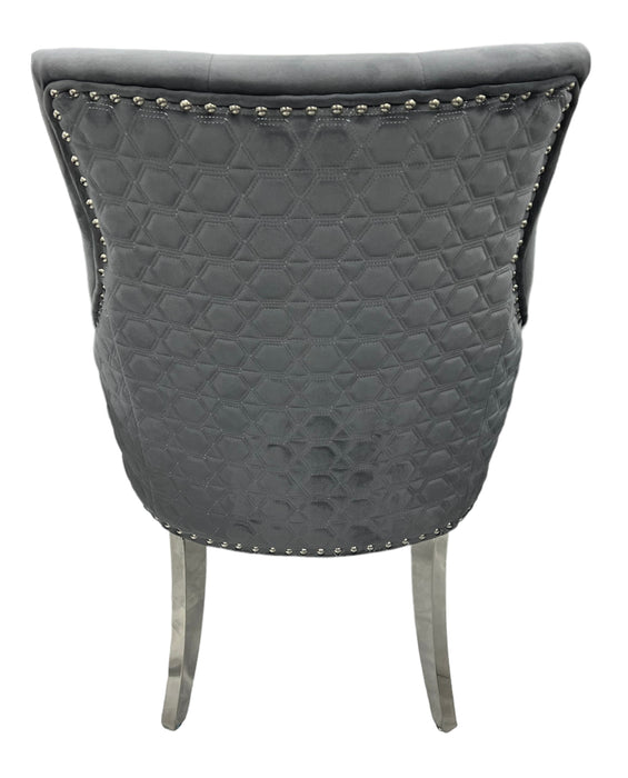 NK-Roma Dark Grey Chair (No Knocker/Chrome Legs)