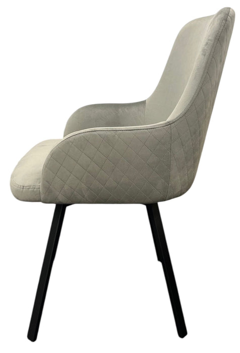 Rose 180¼ Dark Grey Chair (Black Legs)