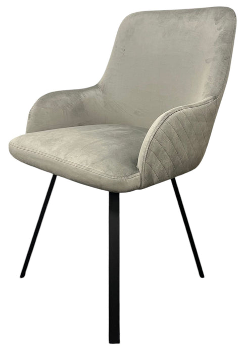 Rose 180¼ Dark Grey Chair (Black Legs)