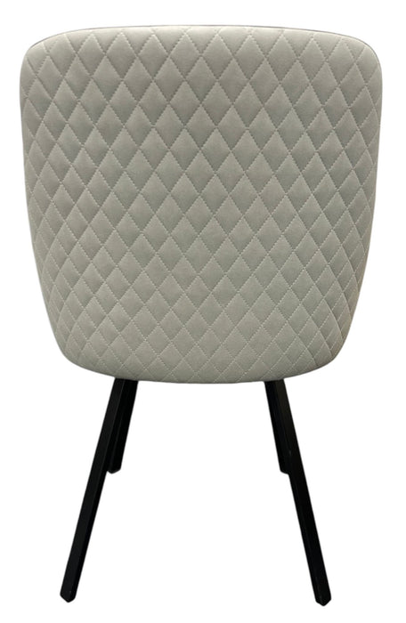 Rose 180¼ PU Light Grey Chair (Black Legs)