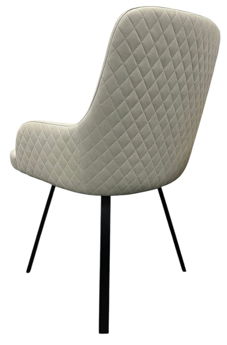 Rose 180¼ PU Light Grey Chair (Black Legs)