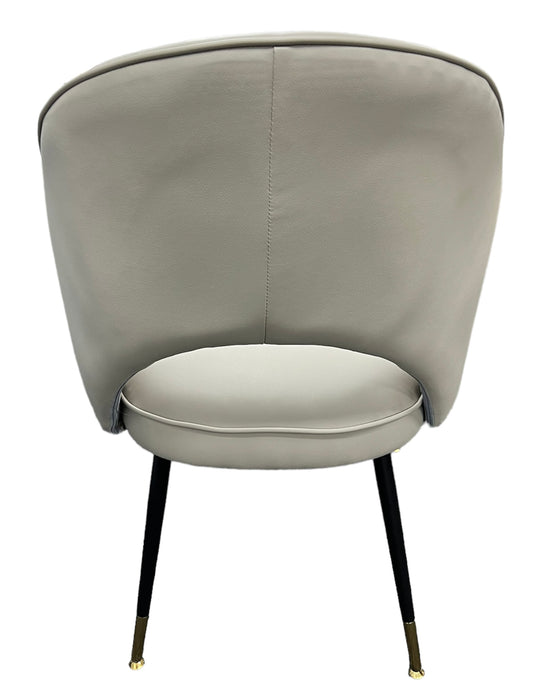 Venice PU Grey Chair (Black Legs)