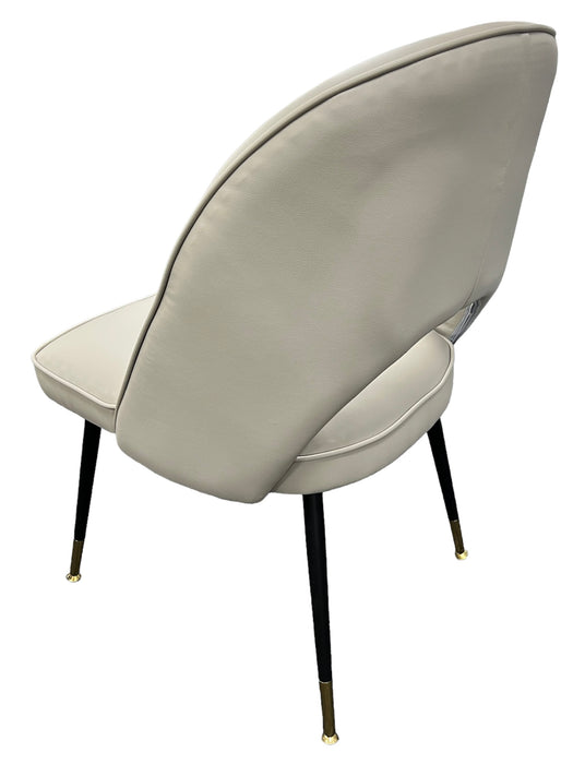 Venice PU Grey Chair (Black Legs)
