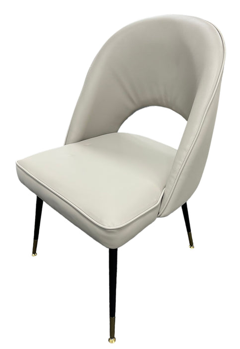 Venice PU Grey Chair (Black Legs)
