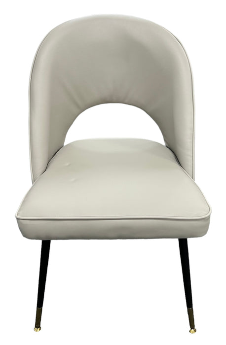 Venice PU Grey Chair (Black Legs)