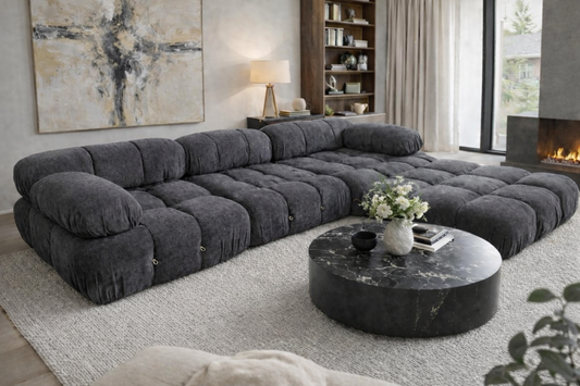 Milan Compression Black Sofa