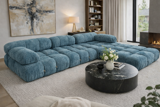 Milan Compression Blue Sofa
