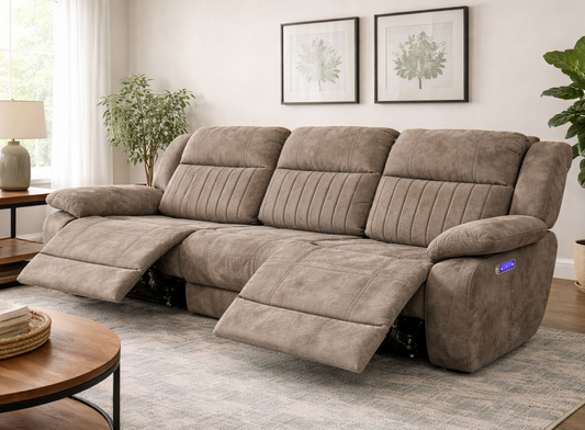Rose Brown 3 Seater Recliner Sofa