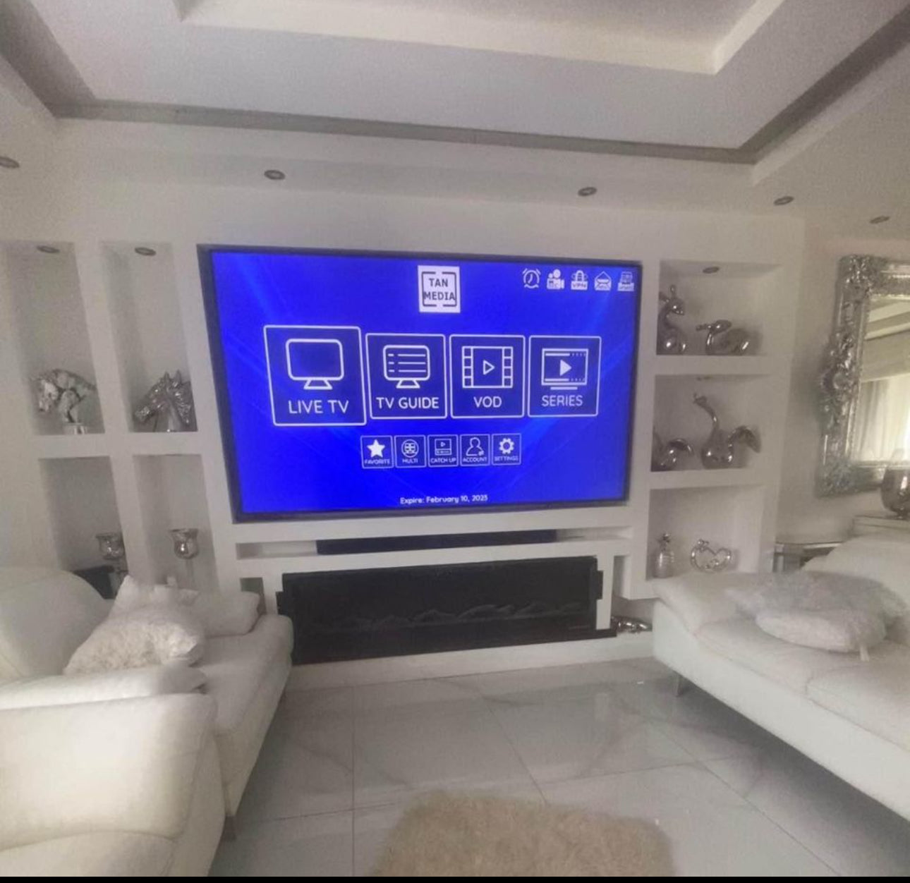 Professional media wall TV installation completed by Okey Solutions