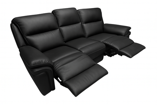 Montana Black 3 Seater Recliner Sofa