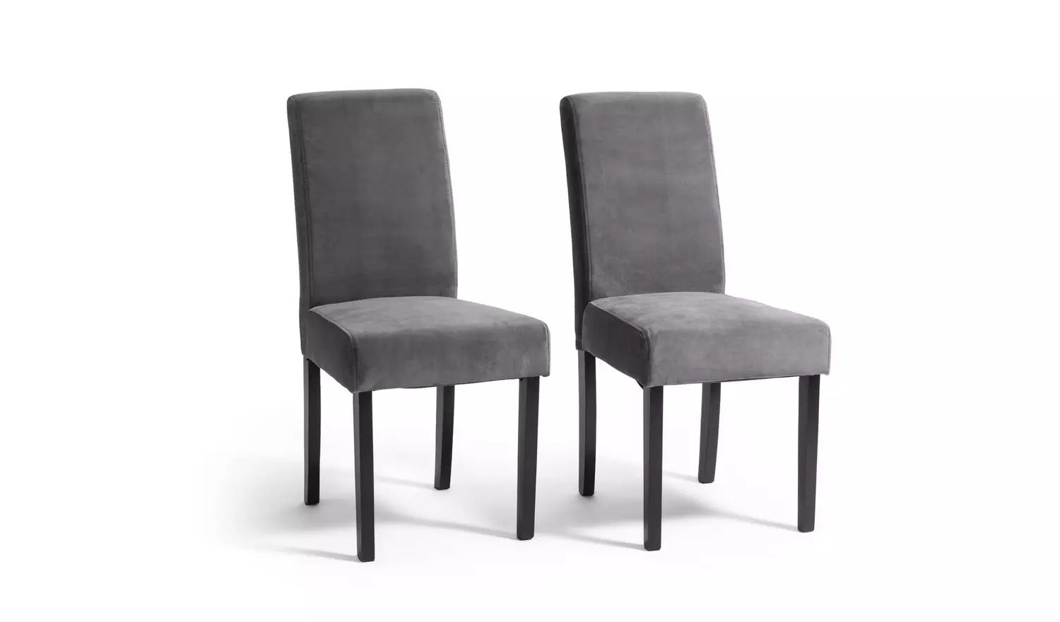 Home Pair of Midback Velvet Dining Chairs - Grey