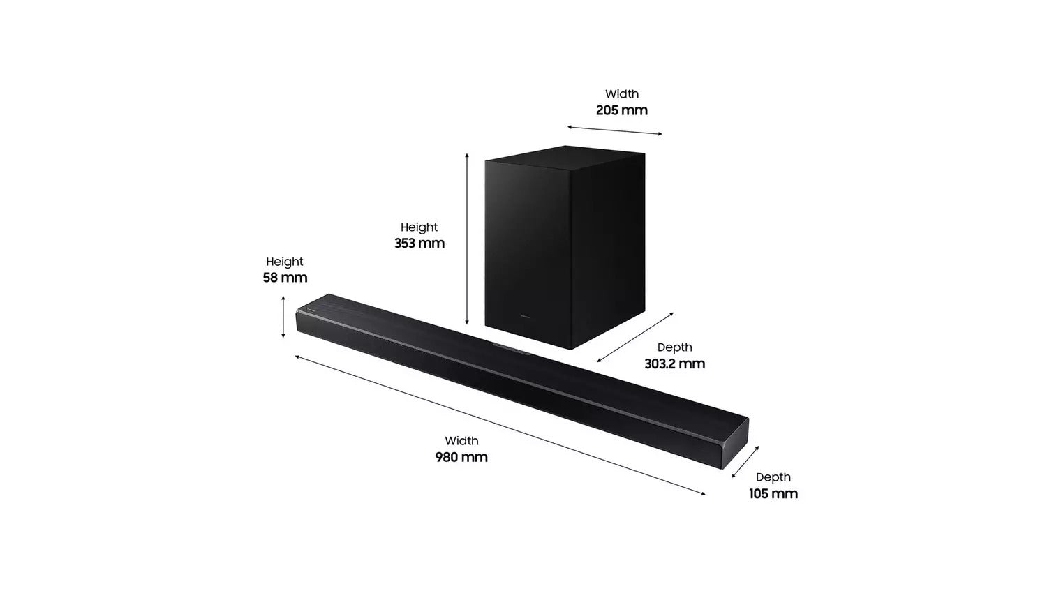 Samsung HW-Q600A 3.1Ch Bluetooth Sound Bar with Wireless Sub