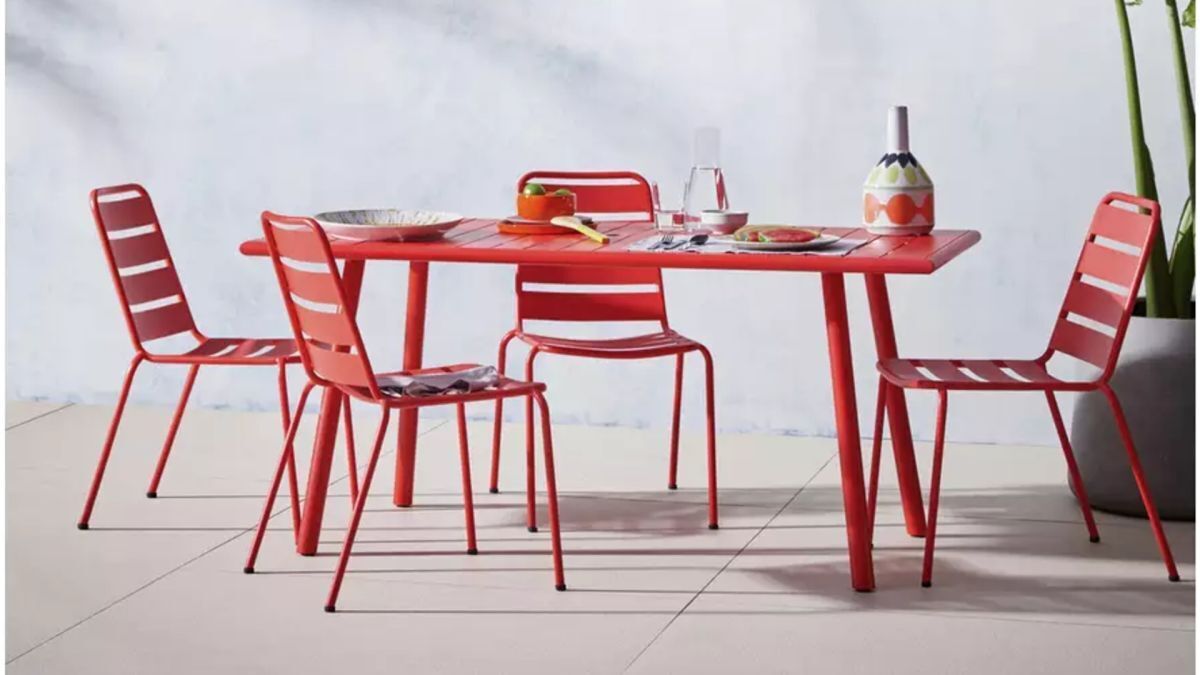 Habitat Darwin Set of 4 Dining Chairs -  Red (No Table)